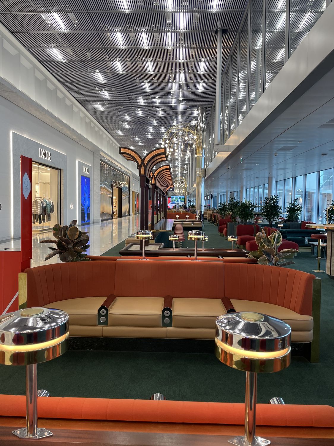 Private airport lounge with designer boutiques